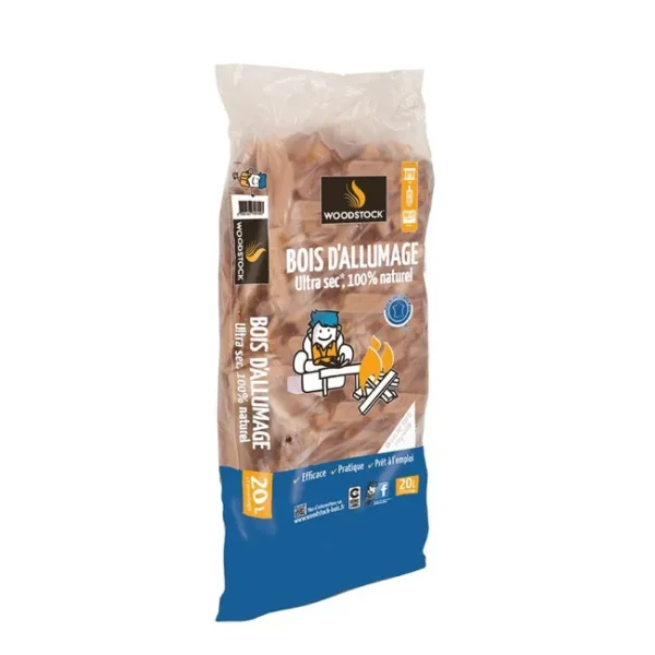 Bois d'allumage WOODSTOCK, sac 20 litres, L10