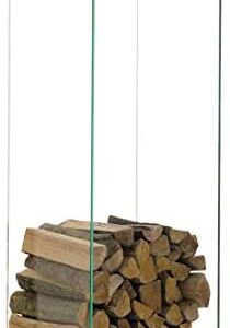 CLP Porte-bûches en Verre Dacio I Étagère Porte-Bois De Cheminée en Verre Clair I