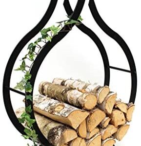 Support à bois de cheminée DanDiBo - Pour l'intérieur - Flamme noire - 78 cm