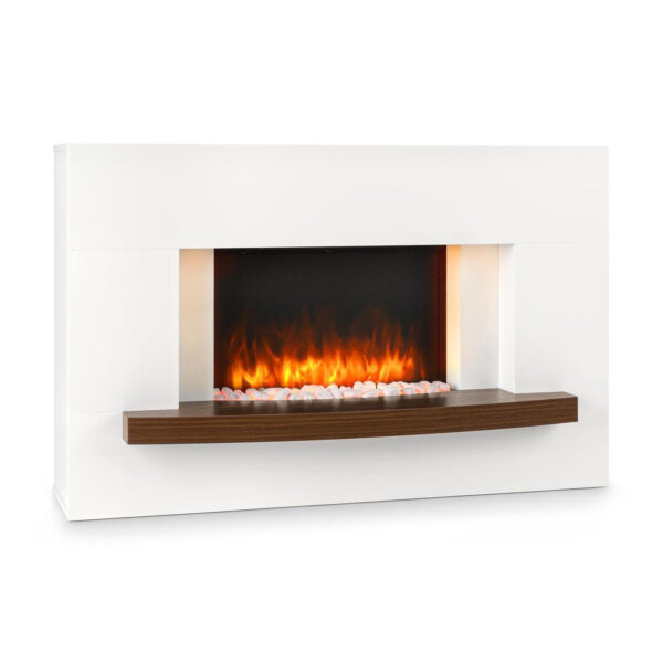 Cheminée électrique Klarstein 1000/2000W télécommande InstaFire – blanc