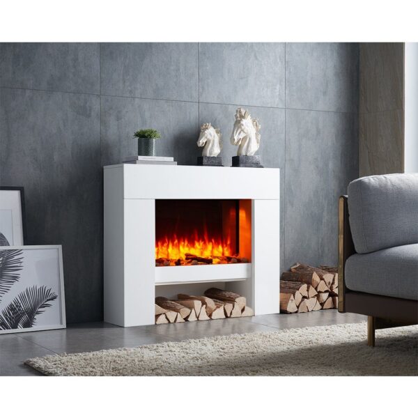 Cheminée Électrique, Naran – Cheminée Autoportante Avec Chauffage, Éclairage LED, Effet Flamme 3D Et Télécommande